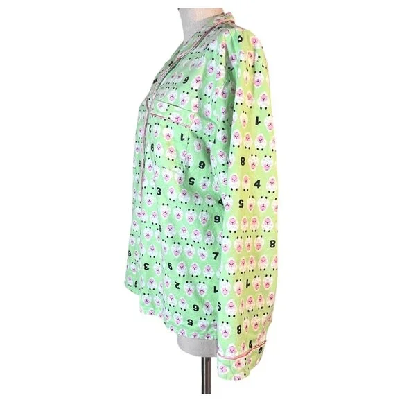 Sleep Tight 2 Piece Flannel Pajama Set Counting Sheep Print Green Size Large - Picture 5 of 10